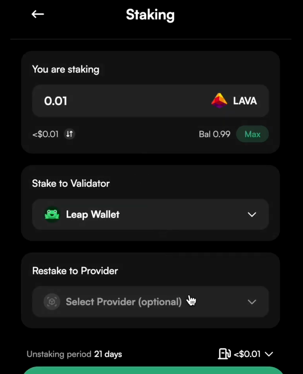 Leap Wallet Dashboard